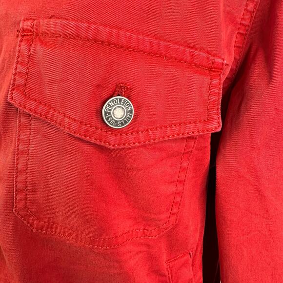 Vintage Pendleton Women's Red Jean Trucker Jean Jacket Button Front Size large - Picture 2 of 6